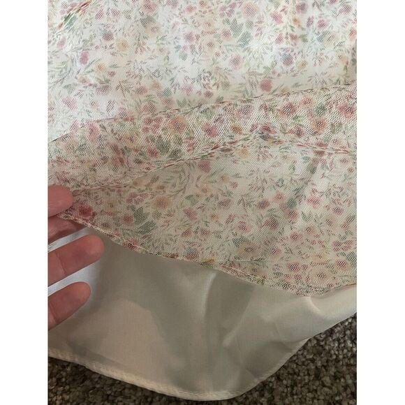 Shein Women Puff Sleeve Dress Square Neck Mini Coquette Sheer Balletcore Sz2 XS - Picture 5 of 10